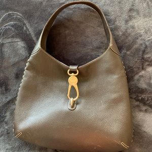 Dooney & Bourke XL logo clip side stitched hobo